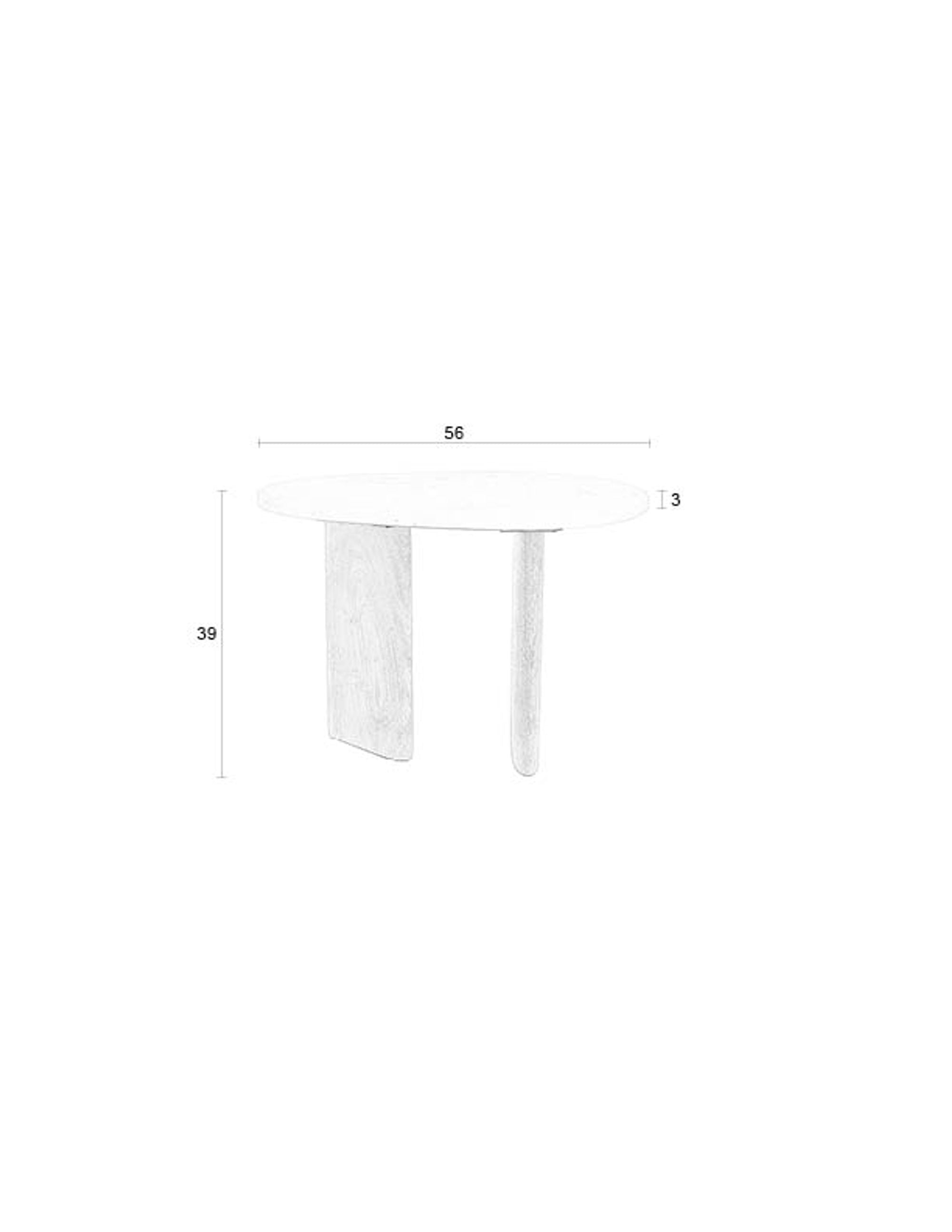 Sven Ribbed Ivory Drum Side Table Small